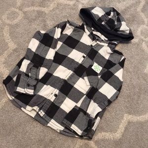 Hooded flannel top